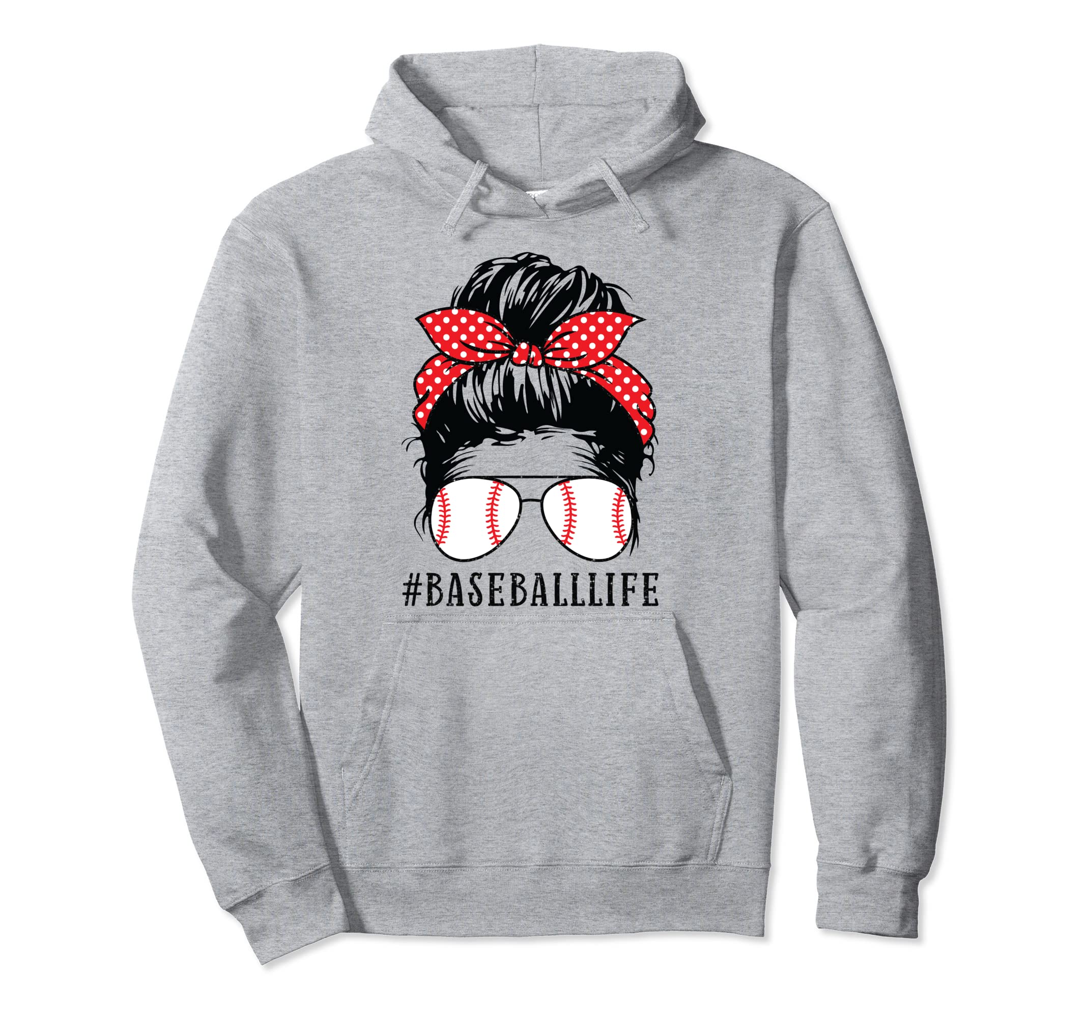 Momlife Messy Bun Baseball Mom Hoodie - Minimalist Print Men Women - T-Shirt, Sweatshirt, Hoodie