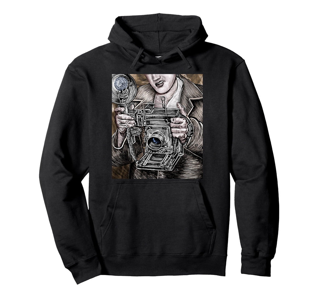 View Camera 4X5 Film Photographer Sepia Hoodie - Custom Art Print Unisex - T-Shirt, Sweatshirt, Hoodie