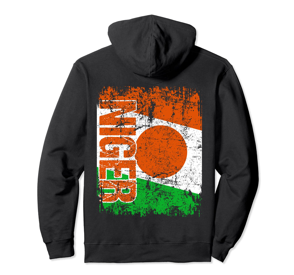 Niger Flag Distressed Niger Hoodie - Casual Everyday Wear Men Women - T-Shirt, Sweatshirt, Hoodie
