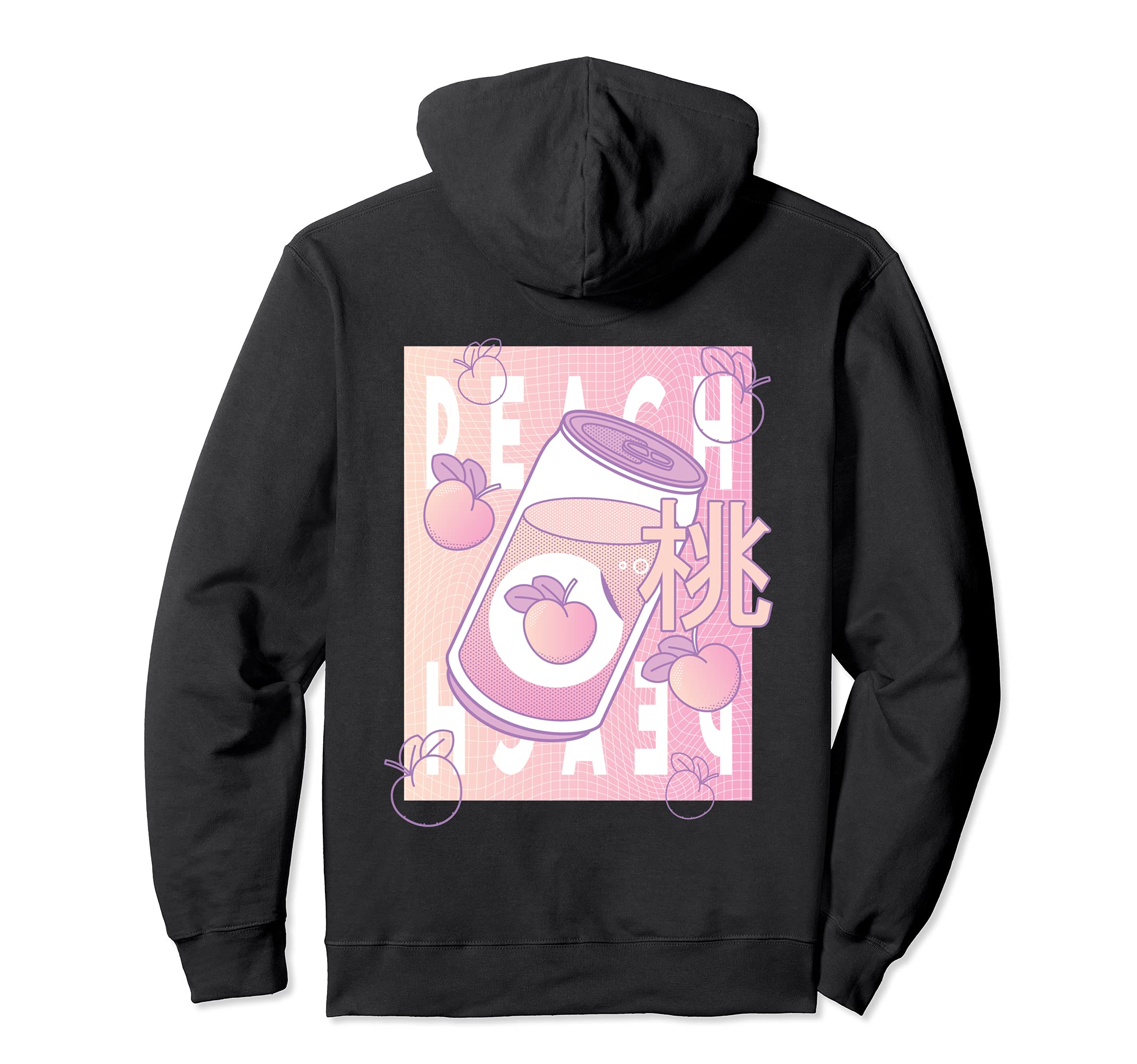 Aesthetic Vaporwave Japanese Anime Peach Hoodie - Custom Art Print Unisex - T-Shirt, Sweatshirt, Hoodie