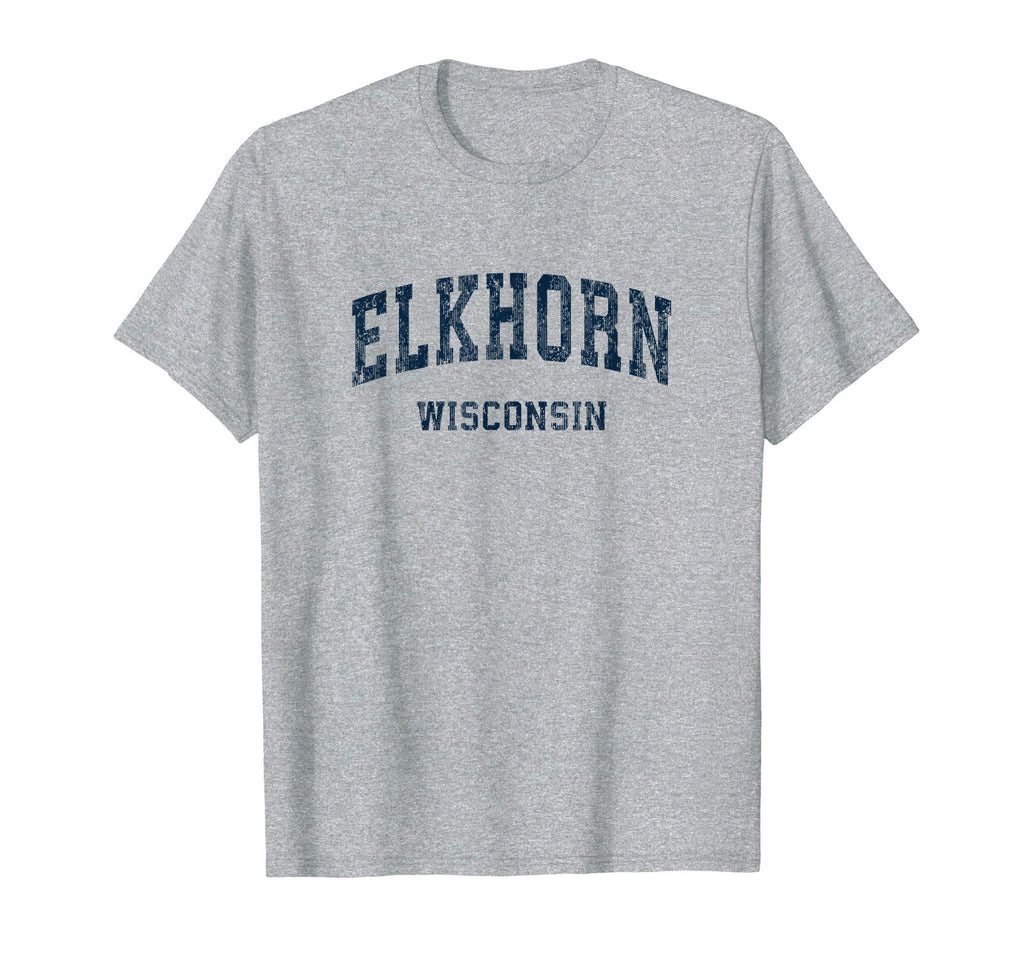Elkhorn Wisconsin Wi Varsity Sports Navy T-Shirt - Novelty Apparel Unisex - T-Shirt, Sweatshirt, Hoodie