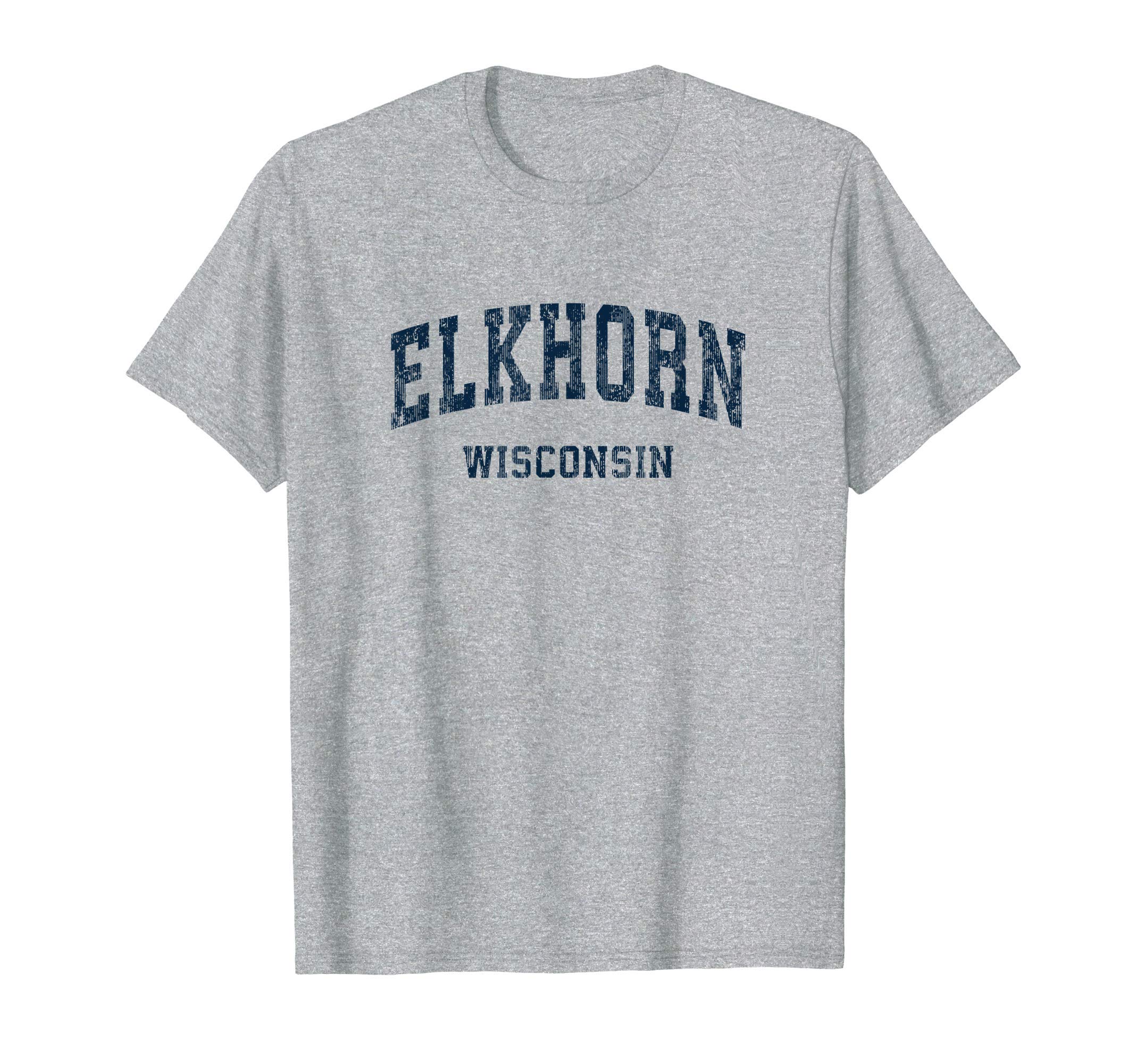 Elkhorn Wisconsin Wi Varsity Sports Navy T-Shirt - Novelty Apparel Unisex - T-Shirt, Sweatshirt, Hoodie