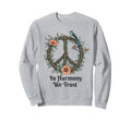 Boho Peace Symbol Floral Nature Inspired Sweatshirt - Graphic Print Unisex - T-Shirt, Sweatshirt, Hoodie