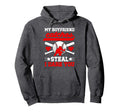 Boyfriend Catches Baseball Hoodie - Fun Novelty Design Men Women - T-Shirt, Sweatshirt, Hoodie