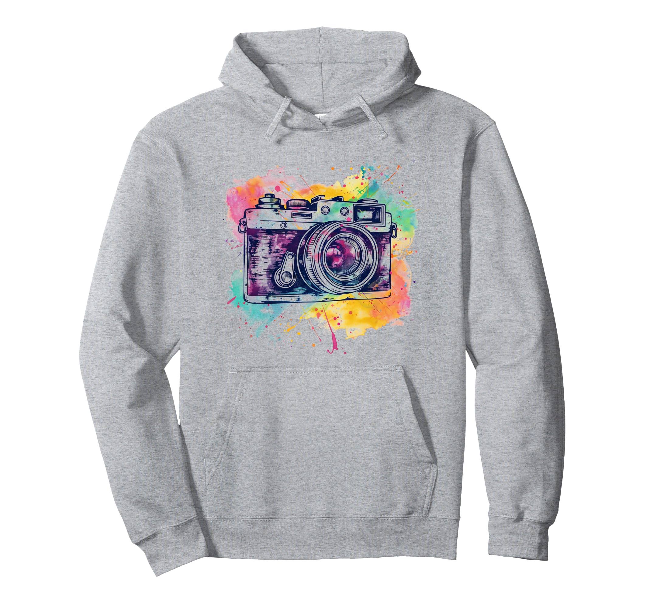 Photographer Camera Watercolor Hoodie - Graphic Print for Adults - T-Shirt, Sweatshirt, Hoodie