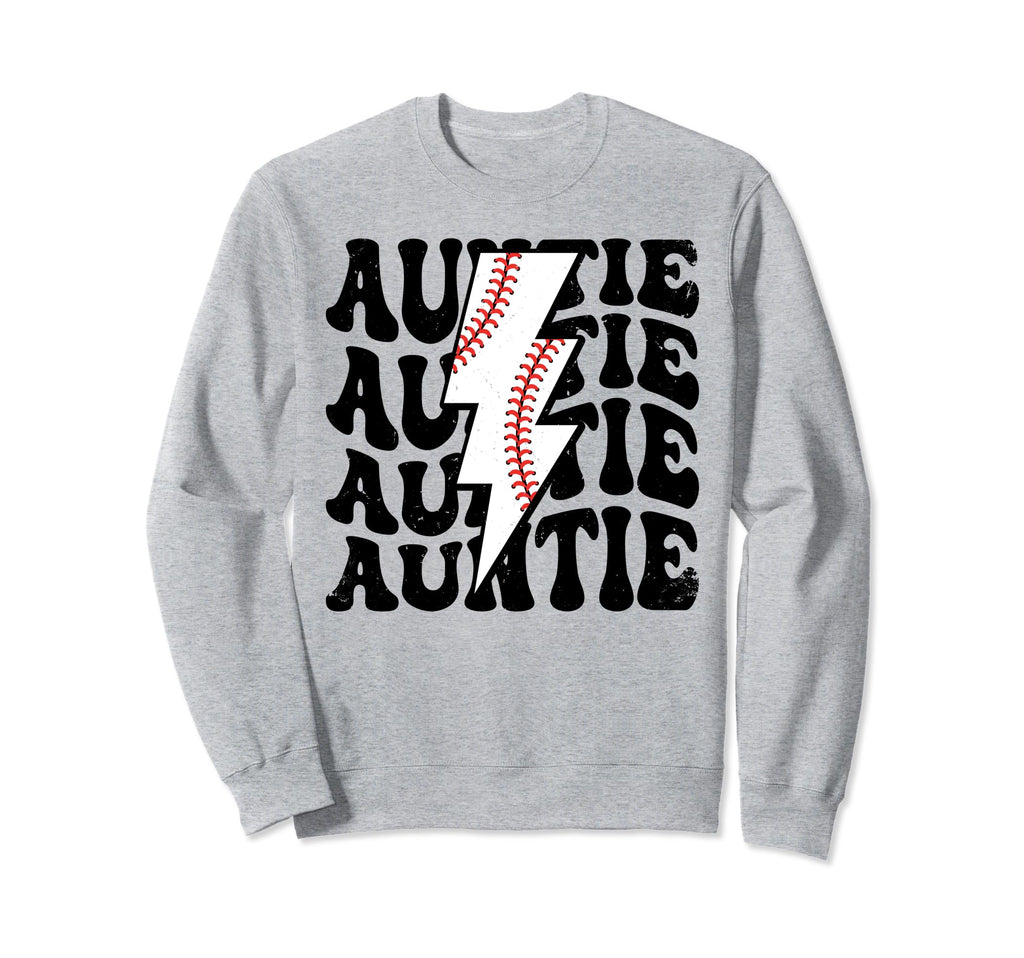Lightning Groovy Proud Aunt Baseball Sweatshirt - Minimalist Print Unisex - T-Shirt, Sweatshirt, Hoodie