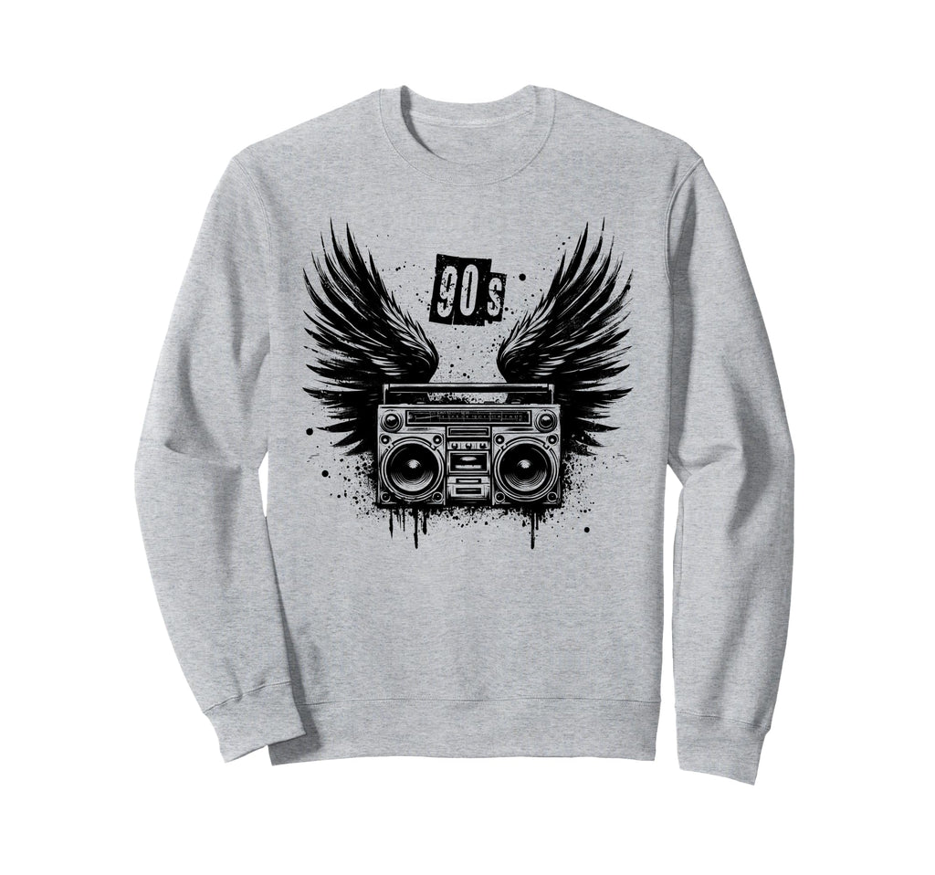 Boombox Wings 90S Ghettoblaster Hip Hop Sweatshirt - Trendy Graphic Unisex - T-Shirt, Sweatshirt, Hoodie