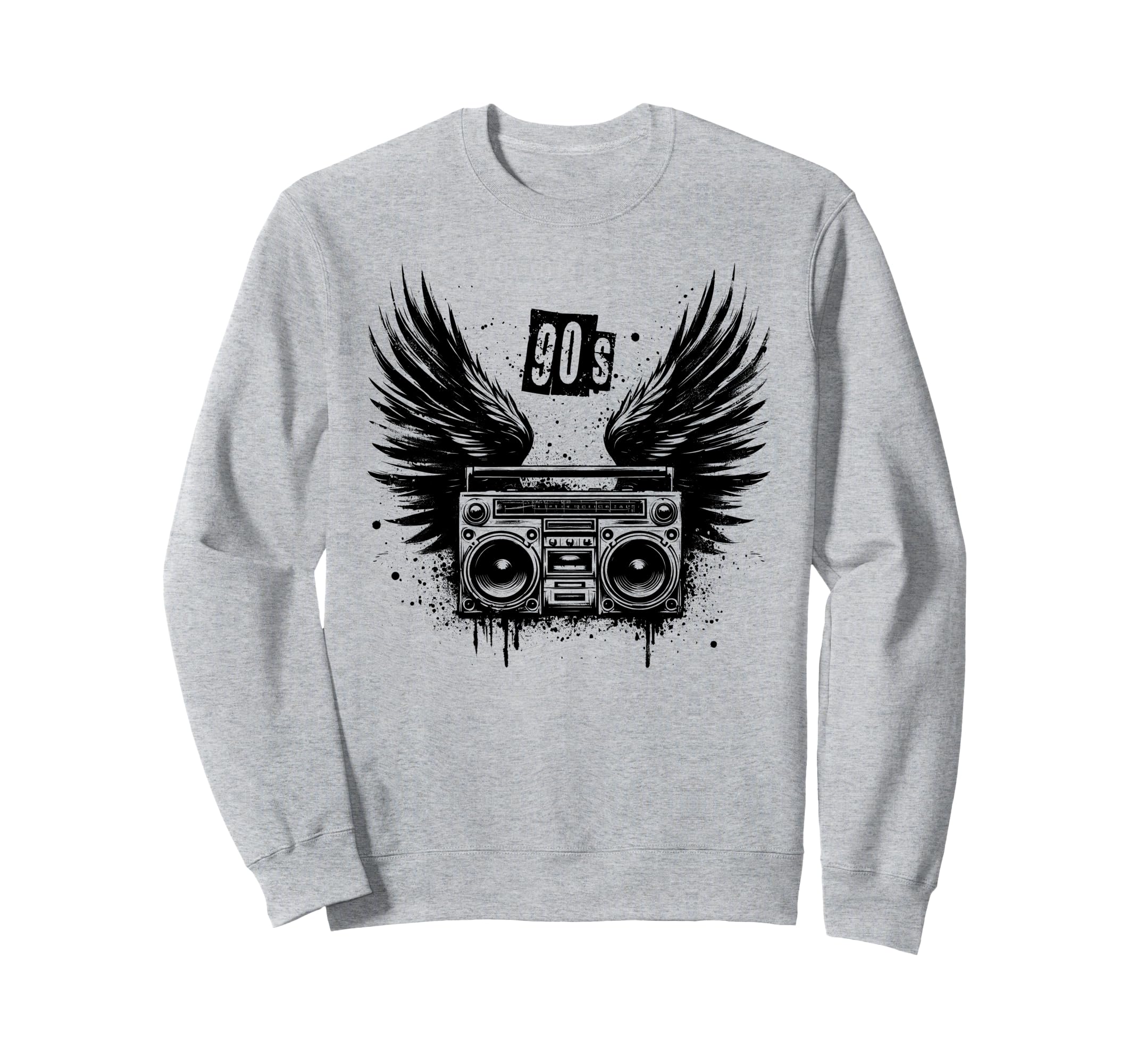 Boombox Wings 90S Ghettoblaster Hip Hop Sweatshirt - Trendy Graphic Unisex - T-Shirt, Sweatshirt, Hoodie