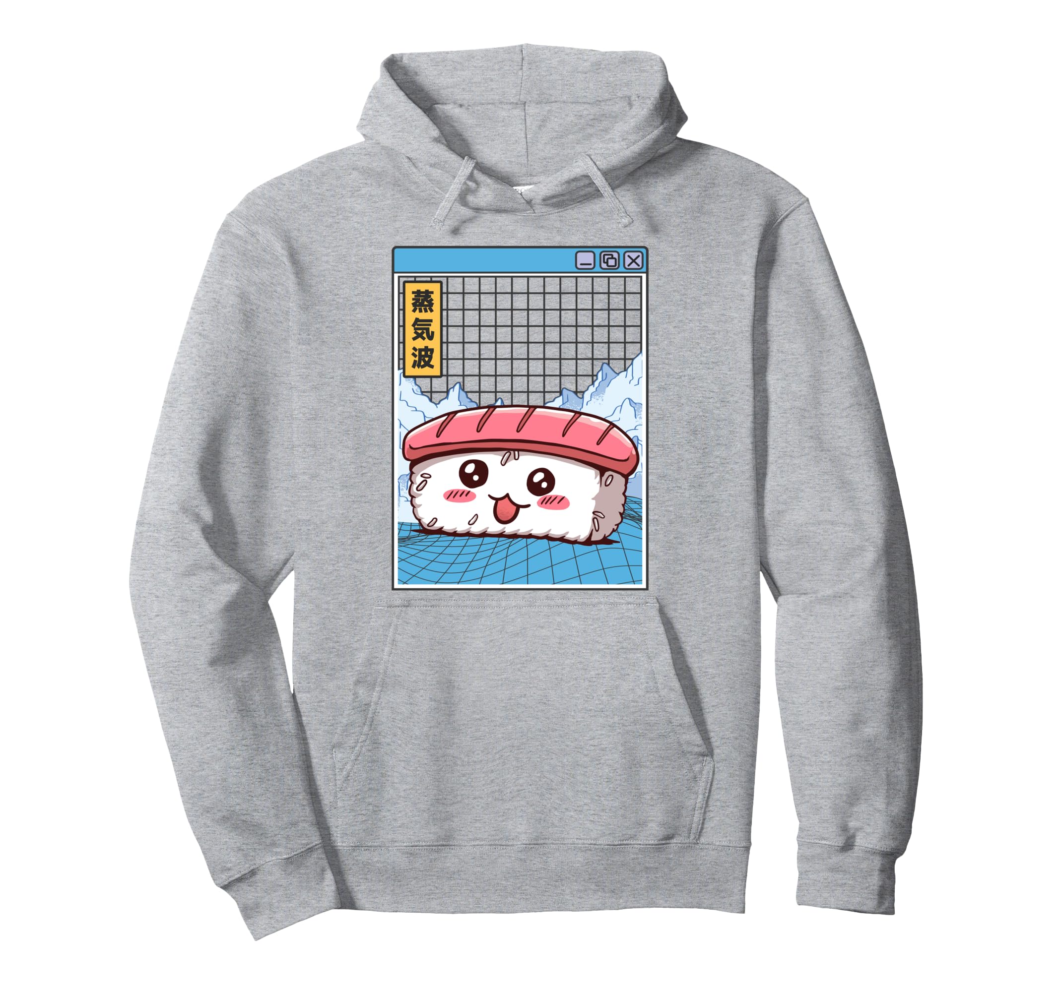 Sushi Kawaii Grid Vaporwave Aesthetic Hoodie - Streetwear Style for Adults - T-Shirt, Sweatshirt, Hoodie