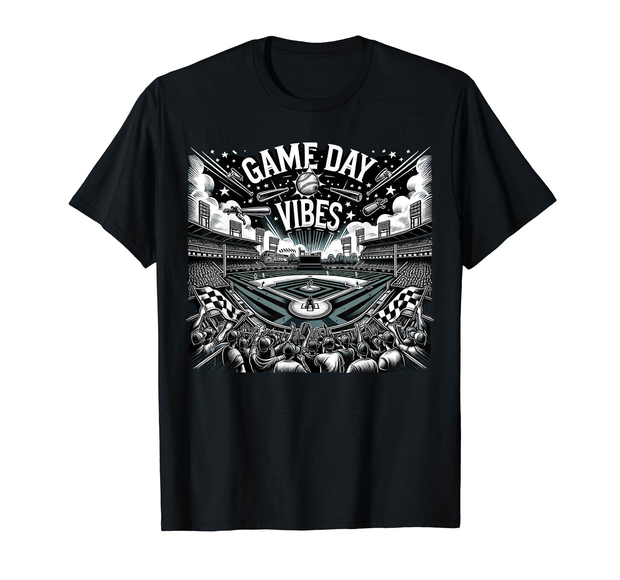 Baseball Game Day Vibes Baseball Player T-Shirt - Trendy Graphic Unisex - T-Shirt, Sweatshirt, Hoodie