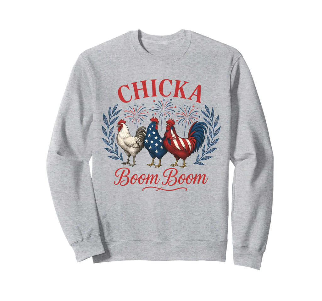 Funny Boho 4Th July Chicken Chicka Sweatshirt - Novelty Apparel for Adults - T-Shirt, Sweatshirt, Hoodie