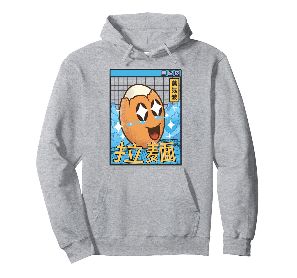 Egg Kawaii Grid Vaporwave Aesthetic Hoodie - Fun Novelty Design Unisex - T-Shirt, Sweatshirt, Hoodie