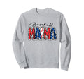 Baseball Mama Patriotic Baseball Sweatshirt - Aesthetic Graphic for Adults - T-Shirt, Sweatshirt, Hoodie