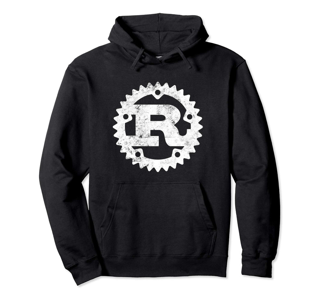 Rust Programming Logo Letter R Distressed Hoodie - Custom Art Print Unisex - T-Shirt, Sweatshirt, Hoodie