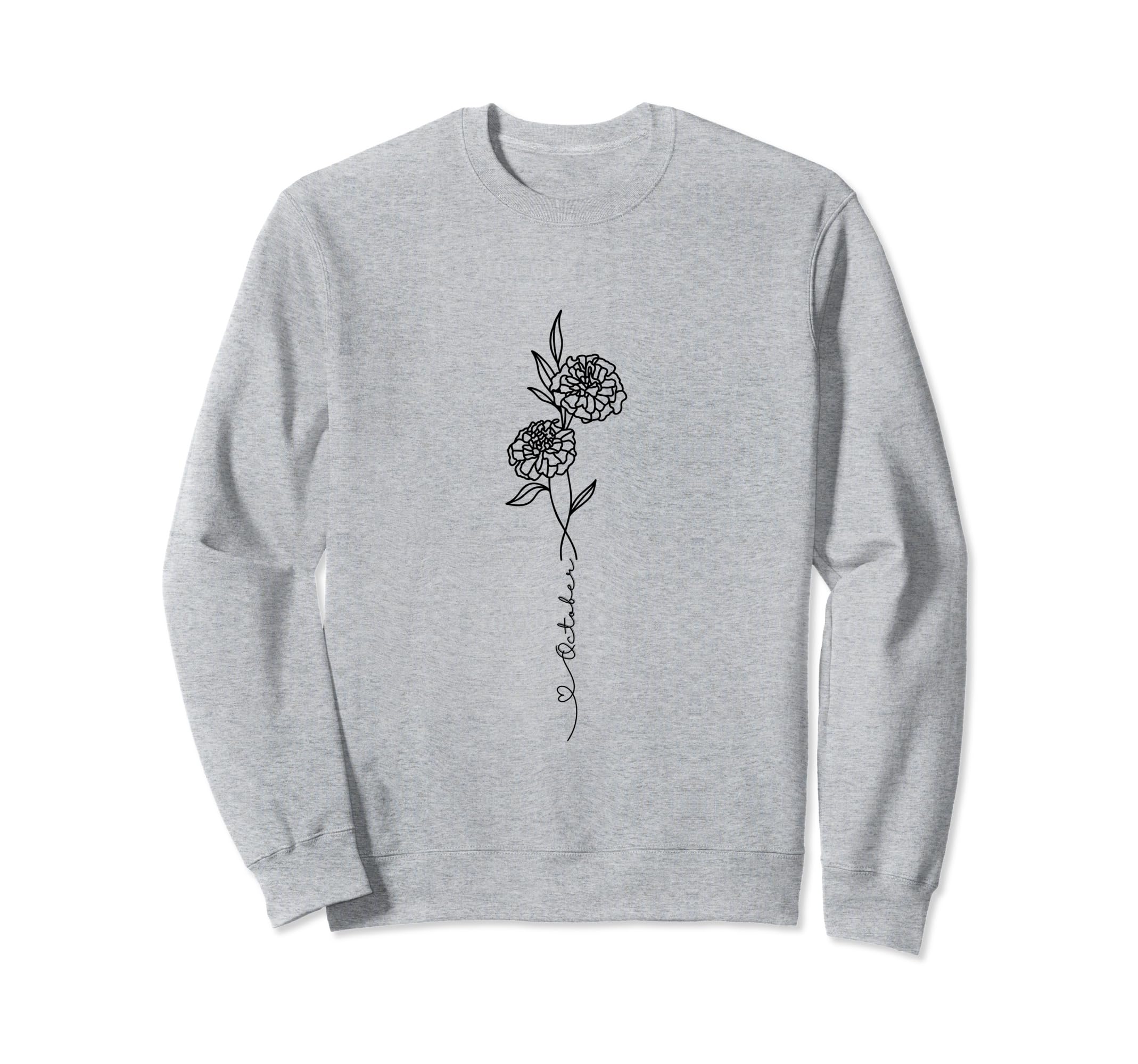 Minimalist Boho Floral Drawing Sweatshirt - Custom Art Print Unisex - T-Shirt, Sweatshirt, Hoodie
