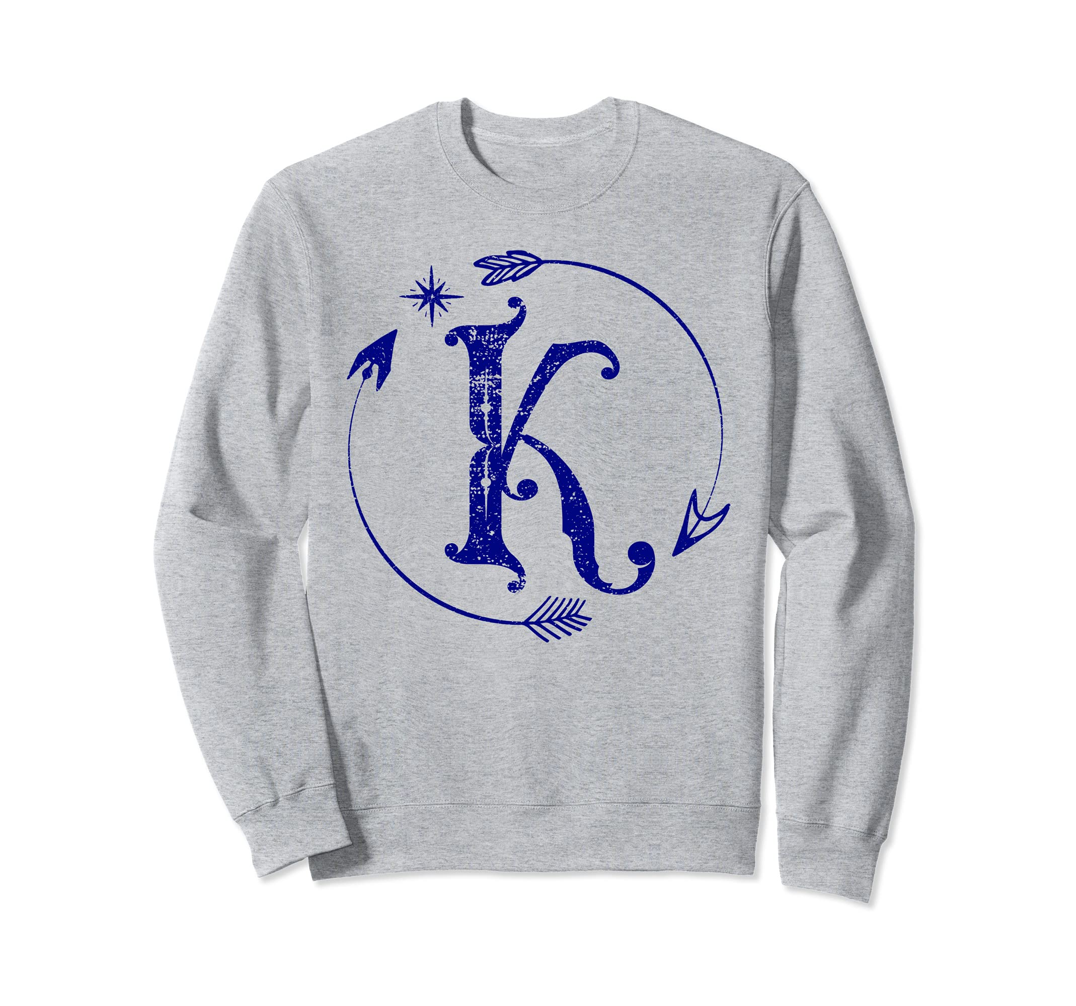 Initial K Monogram Boho Name Sweatshirt - Novelty Apparel for Adults - T-Shirt, Sweatshirt, Hoodie