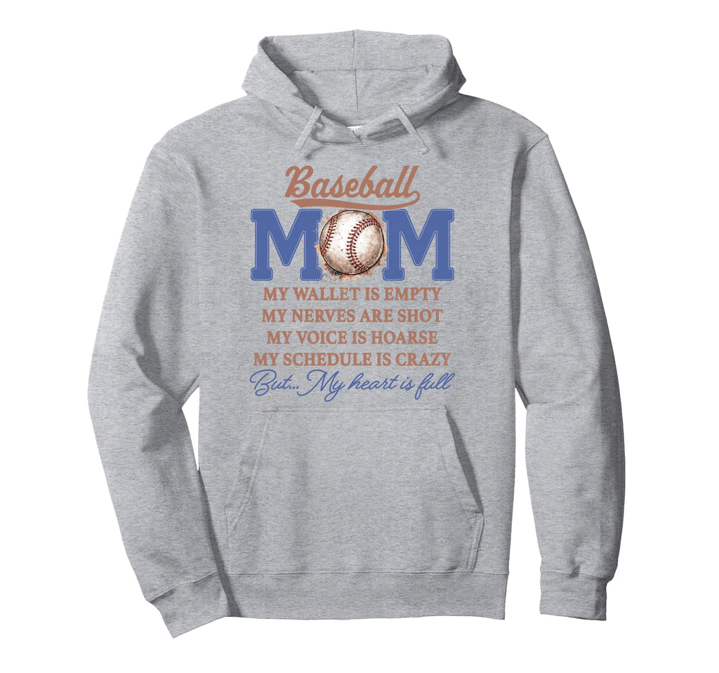 Baseball Mom My Wallet Is Empty My Heart Is Hoodie - Unique Graphic Unisex - T-Shirt, Sweatshirt, Hoodie