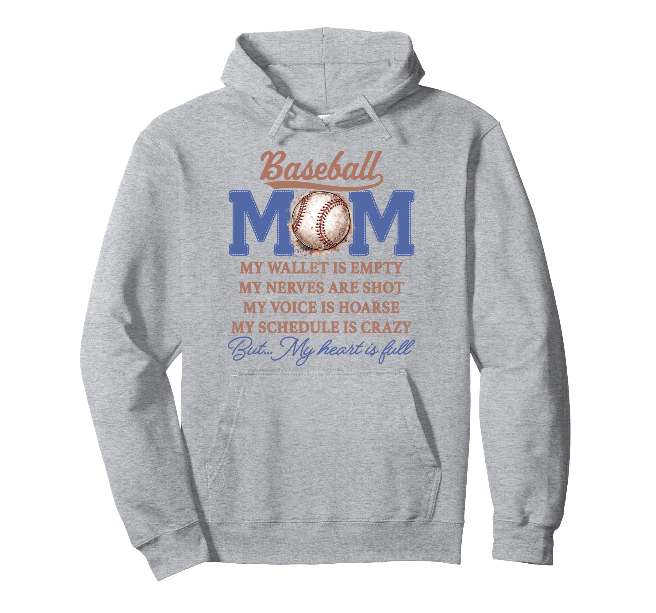 Baseball Mom My Wallet Is Empty My Heart Is Hoodie - Unique Graphic Unisex - T-Shirt, Sweatshirt, Hoodie