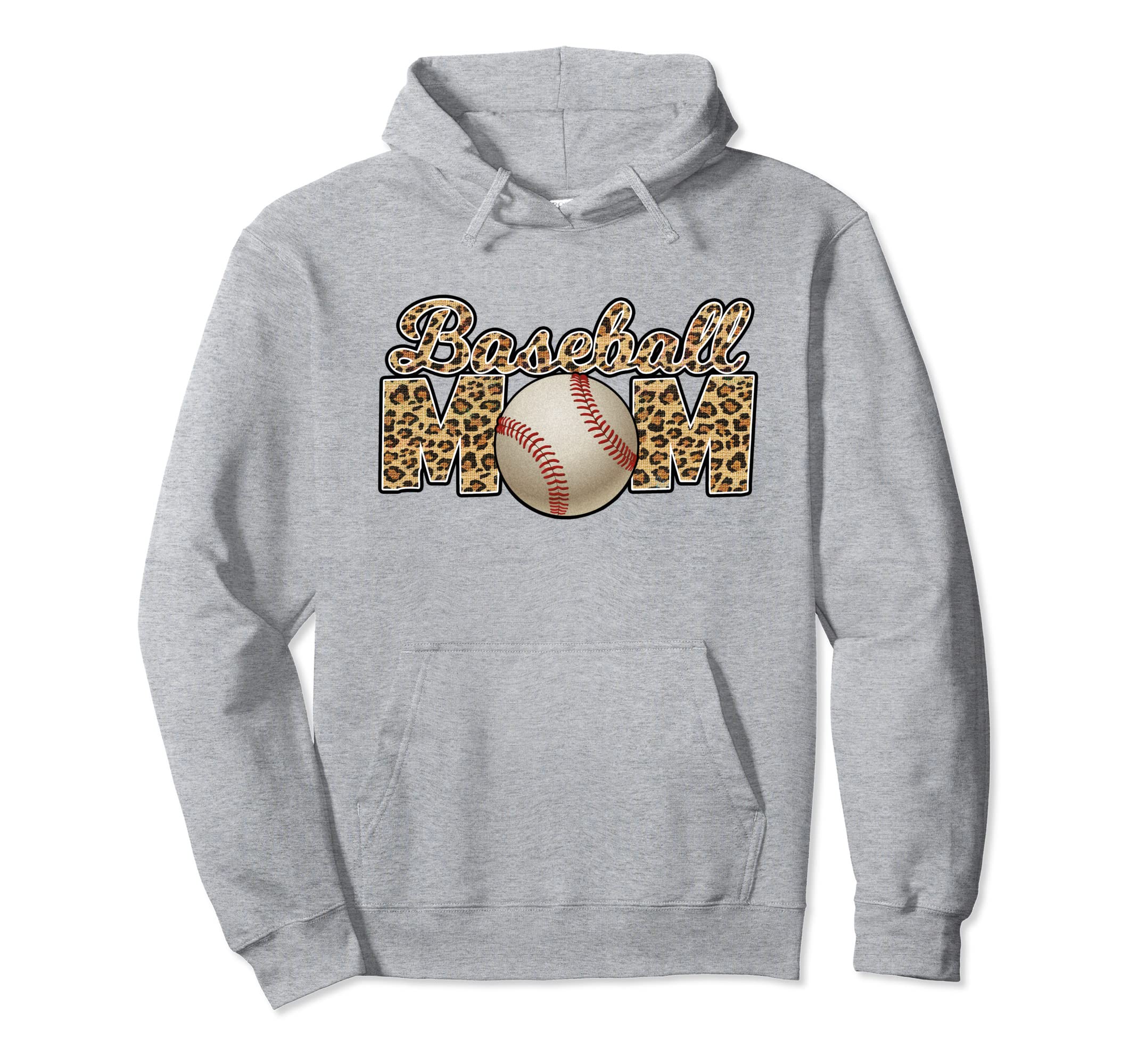Baseball Mom Leopard Baseball Mothers Hoodie - Casual Everyday Wear Unisex - T-Shirt, Sweatshirt, Hoodie