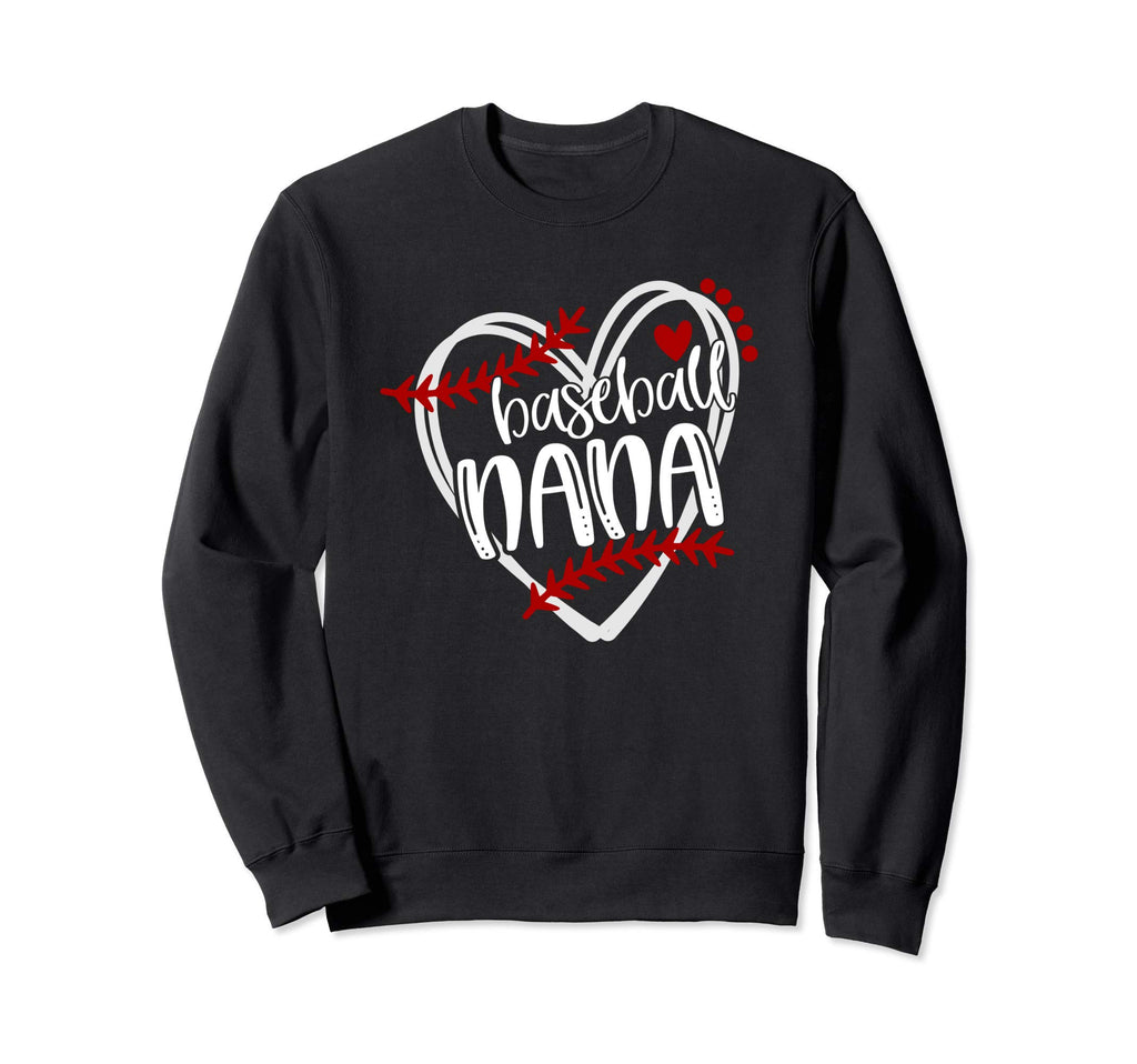 Baseball Heart Nana Grandma Trendy Sweatshirt - Minimalist Print Men Women - T-Shirt, Sweatshirt, Hoodie