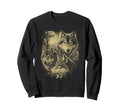 Wolf 90S Under Moon Grunge Wolf Sweatshirt - Fun Novelty Design Unisex - T-Shirt, Sweatshirt, Hoodie