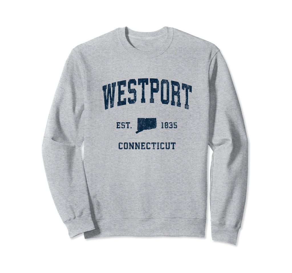 Westport Connecticut Ct Athletic Navy Sweatshirt - Graphic Print Unisex - T-Shirt, Sweatshirt, Hoodie