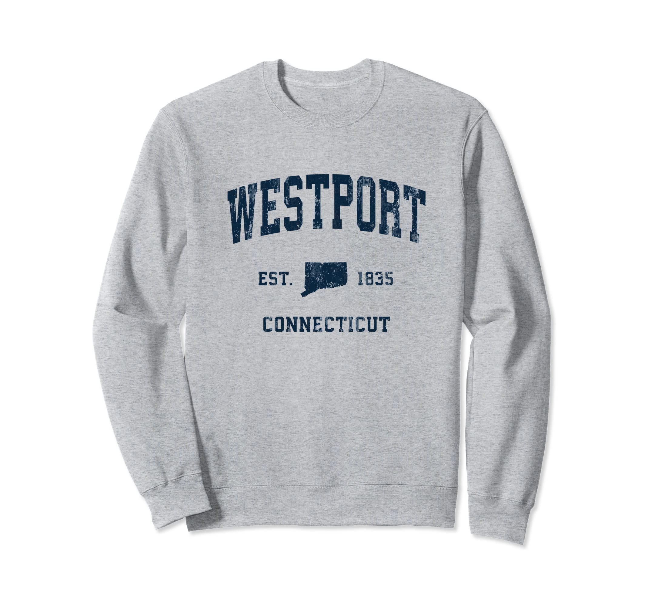 Westport Connecticut Ct Athletic Navy Sweatshirt - Graphic Print Unisex - T-Shirt, Sweatshirt, Hoodie