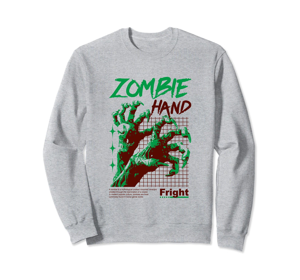 Zombie Hand Spooky Aesthetic Sweatshirt - Fun Novelty Design Men Women - T-Shirt, Sweatshirt, Hoodie