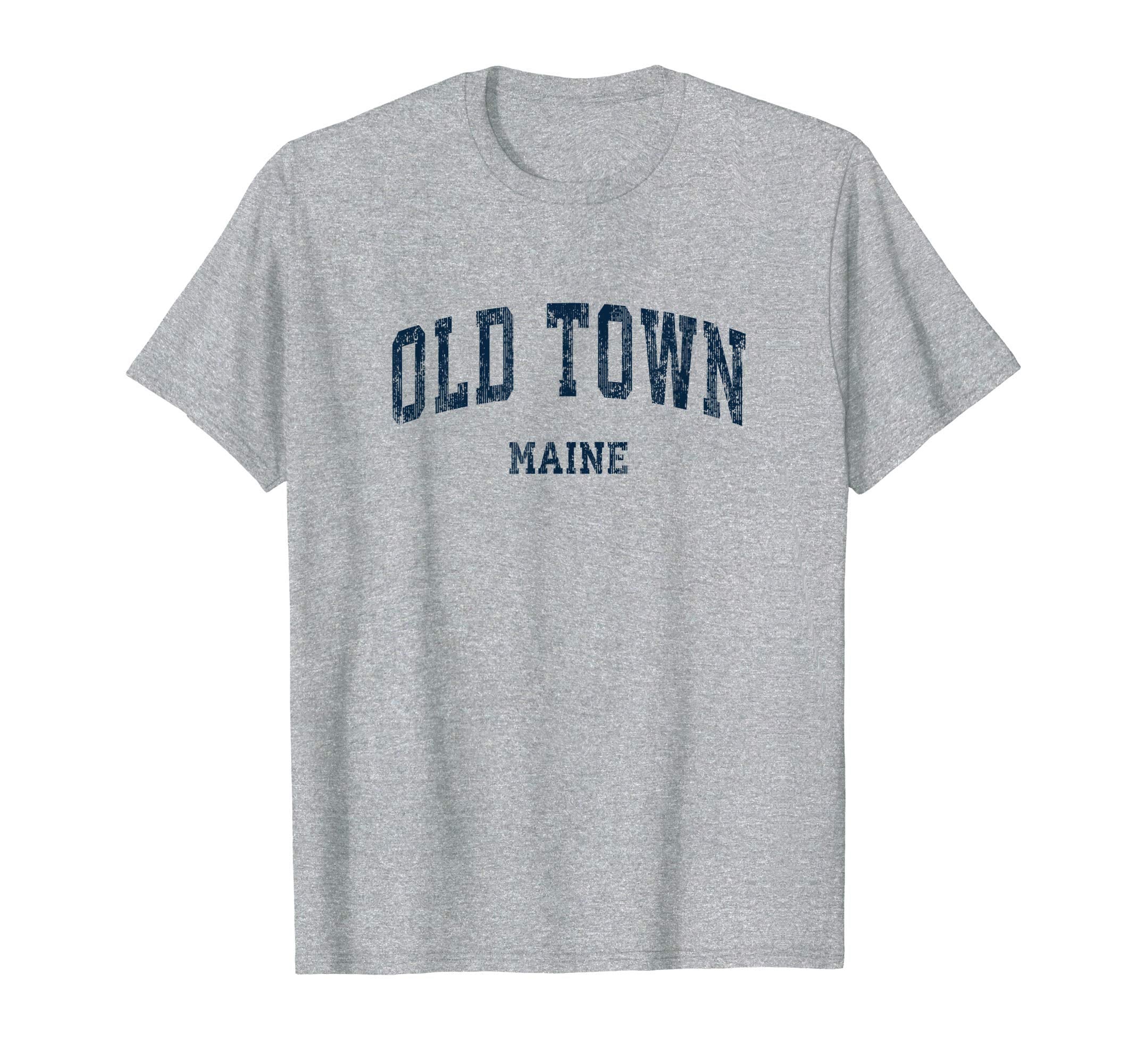 Old Town Maine Me Varsity Sports Navy T-Shirt - Trendy Graphic for Adults - T-Shirt, Sweatshirt, Hoodie