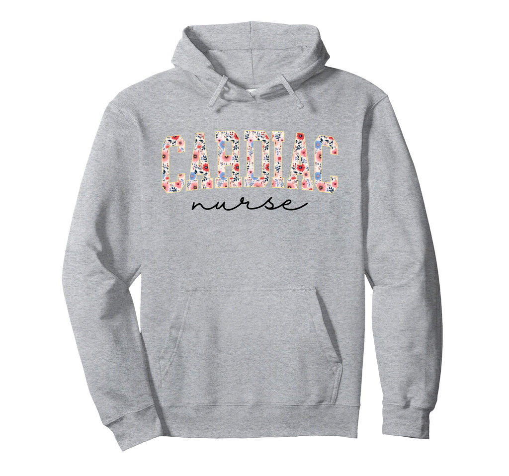 Boho Floral Cardiac Nurse Cardiac Hoodie - Fun Novelty Design Men Women - T-Shirt, Sweatshirt, Hoodie