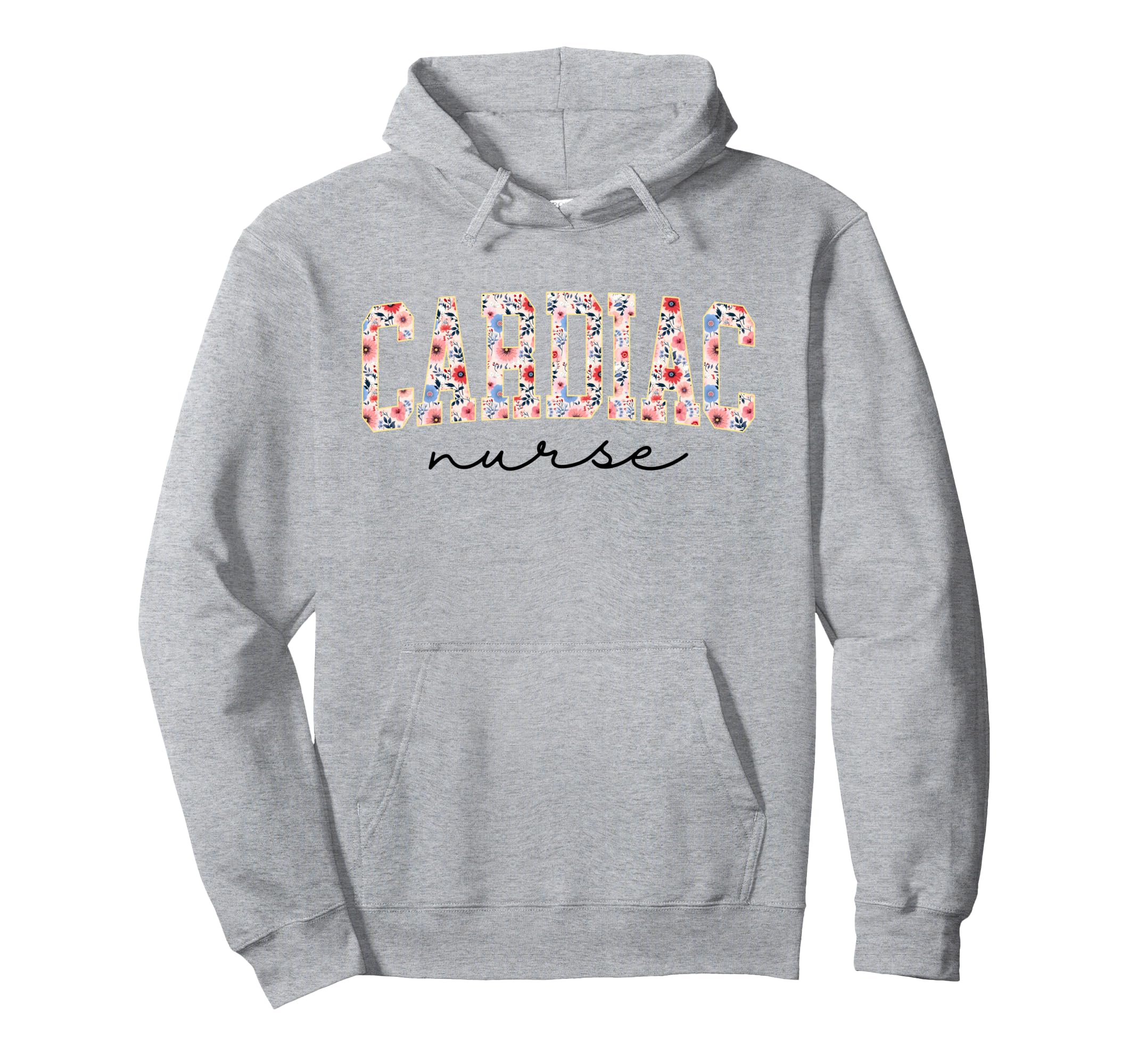 Boho Floral Cardiac Nurse Cardiac Hoodie - Fun Novelty Design Men Women - T-Shirt, Sweatshirt, Hoodie
