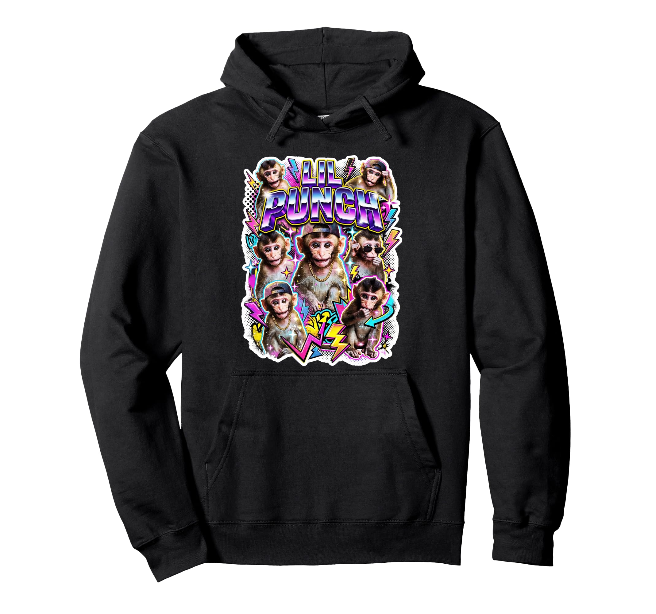 Lil Punch Monkey Meme 90S Bootleg Hoodie - Casual Everyday Wear Men Women - T-Shirt, Sweatshirt, Hoodie