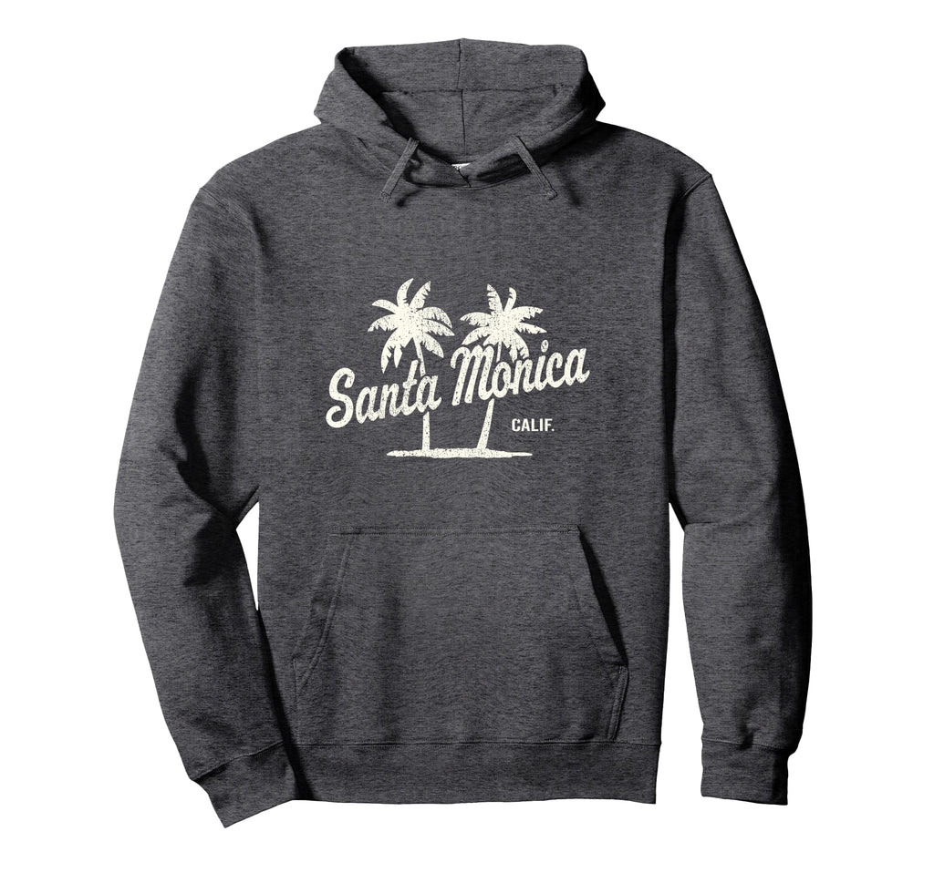 Santa Monica California 70S Palm Hoodie - Fun Novelty Design Men Women - T-Shirt, Sweatshirt, Hoodie