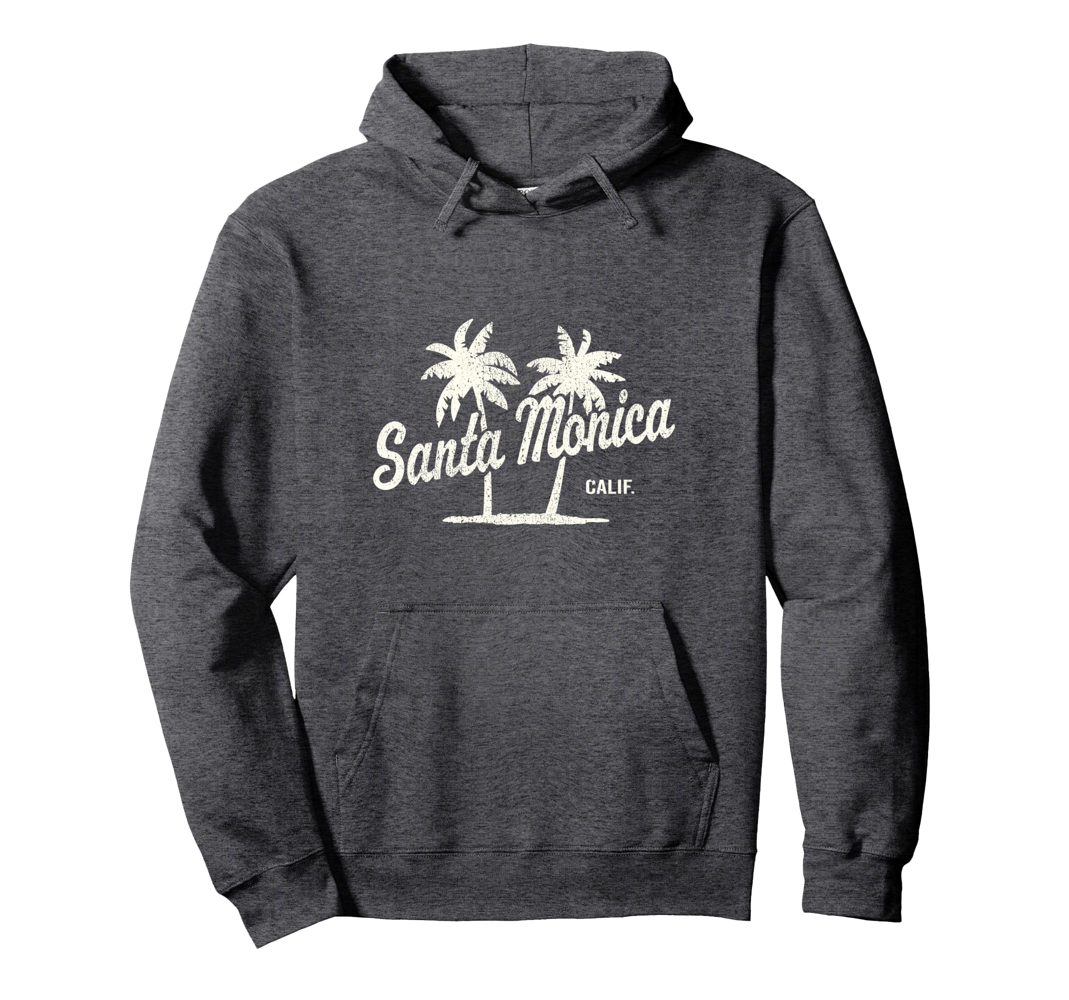 Santa Monica California 70S Palm Hoodie - Fun Novelty Design Men Women - T-Shirt, Sweatshirt, Hoodie