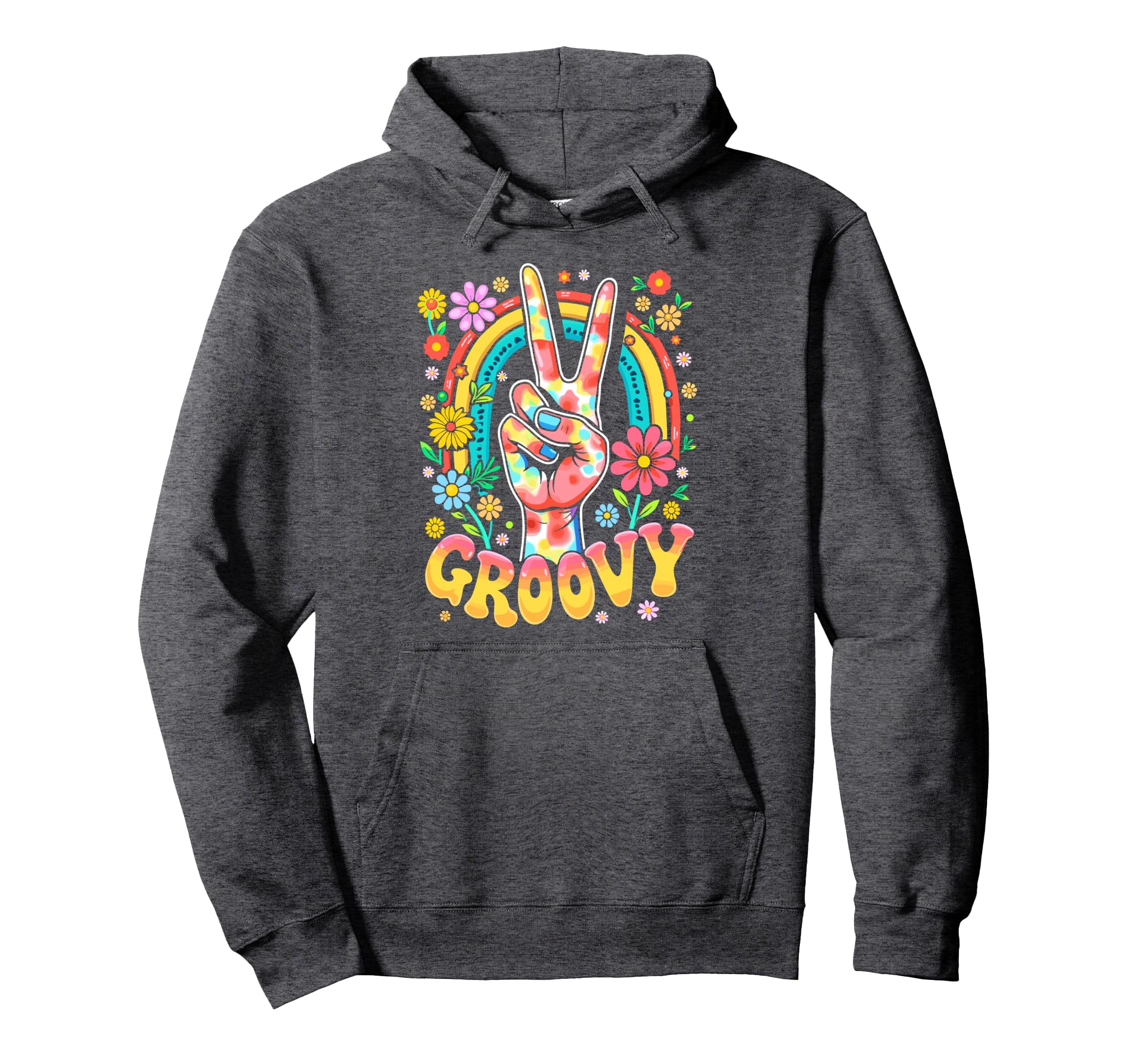 Tie Dye Groovy Hippie Peace Sign 60S Hoodie - Casual Everyday Wear Unisex - T-Shirt, Sweatshirt, Hoodie