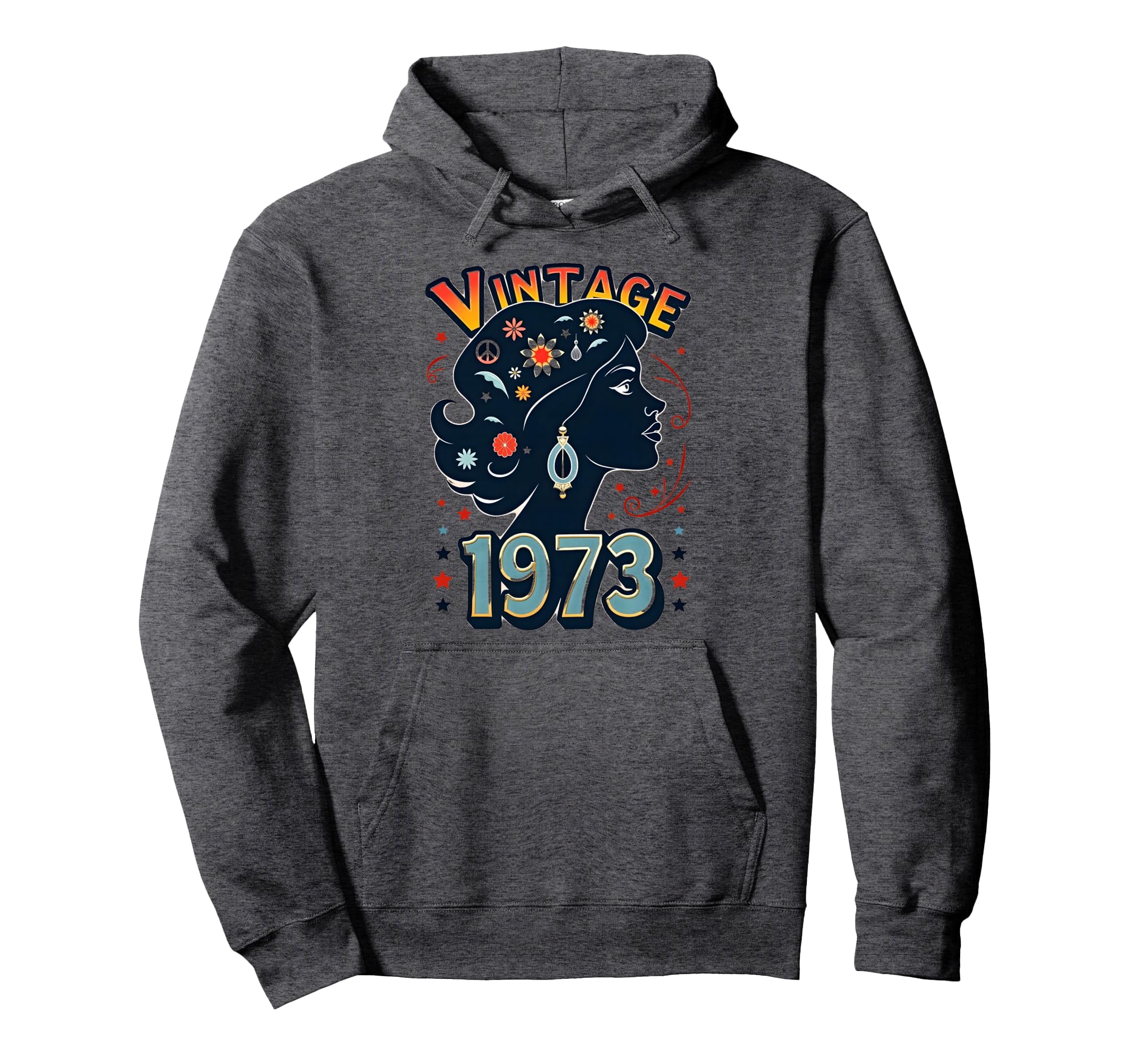 1973 Flower Power Peace Hippie Birthday Hoodie - Custom Art Print Unisex - T-Shirt, Sweatshirt, Hoodie
