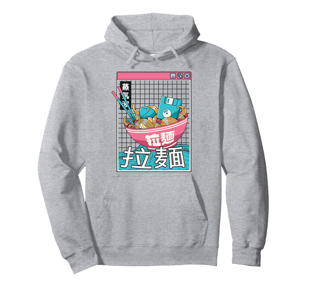 Ramen Noodles Bowl Kawaii Weirdcore Hoodie - Aesthetic Graphic for Adults - T-Shirt, Sweatshirt, Hoodie