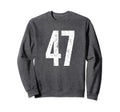 Number 47 Forty Seven Distressed Sport Sweatshirt - Novelty Apparel Unisex - T-Shirt, Sweatshirt, Hoodie