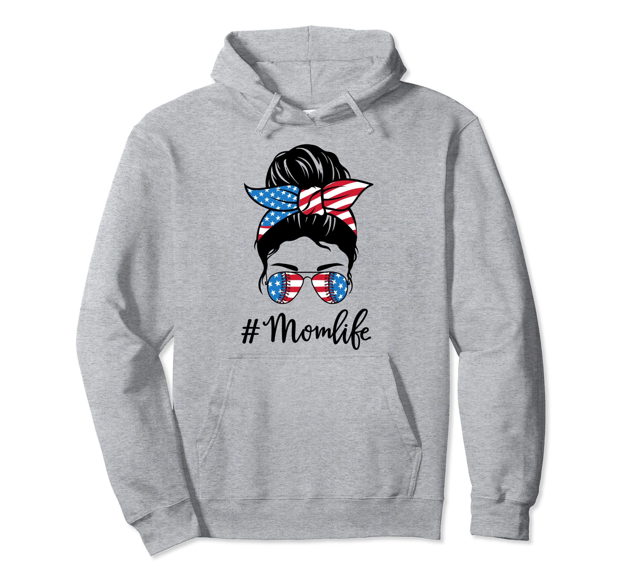 American Mom Life 4Th July Softbal Hoodie - Streetwear Style for Adults - T-Shirt, Sweatshirt, Hoodie