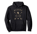 Nevada Distressed Home State Map Arrows Hoodie - Aesthetic Graphic Unisex - T-Shirt, Sweatshirt, Hoodie