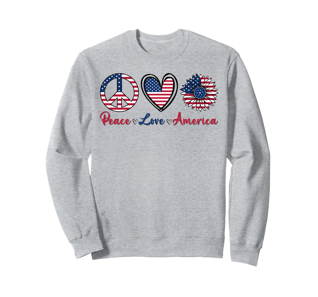 Peace Love America Peace Sign Love Sweatshirt - Unique Graphic Men Women - T-Shirt, Sweatshirt, Hoodie