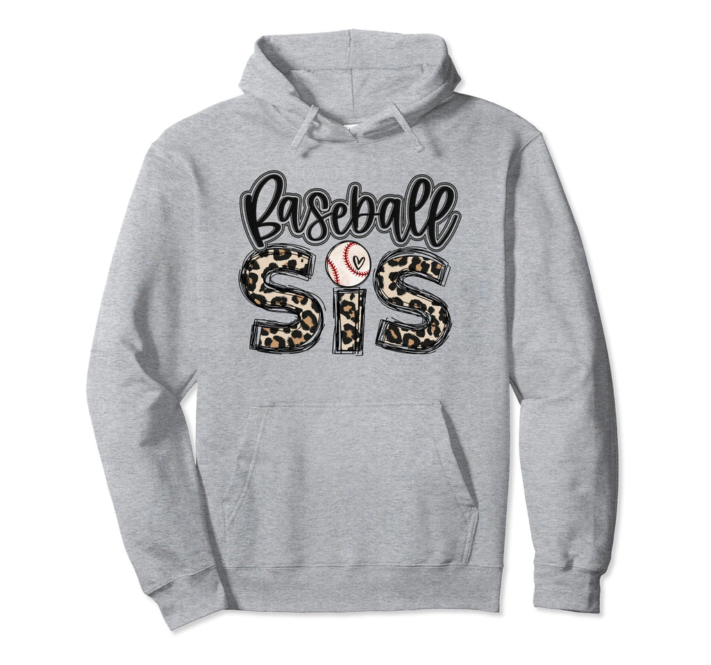 Baseball Sister Leopart Baseball Sis Hoodie - Trendy Graphic for Adults - T-Shirt, Sweatshirt, Hoodie