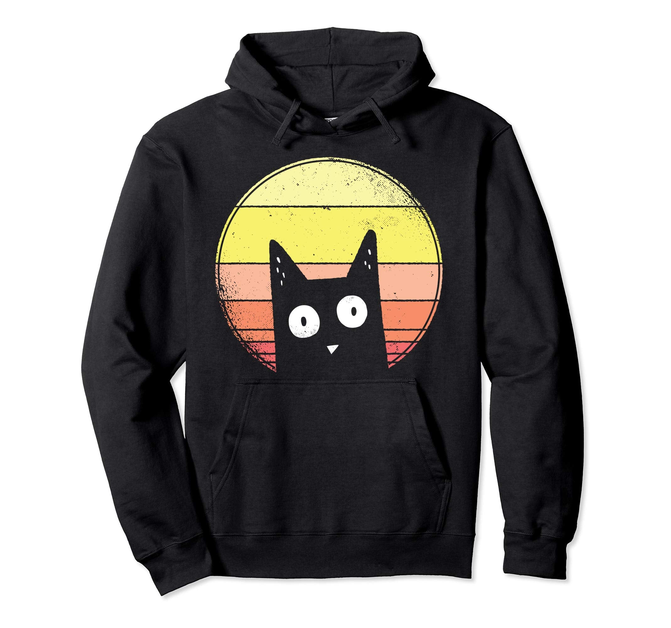 Cat Black Cat Over And Sunset Hoodie - Custom Art Print Unisex - T-Shirt, Sweatshirt, Hoodie