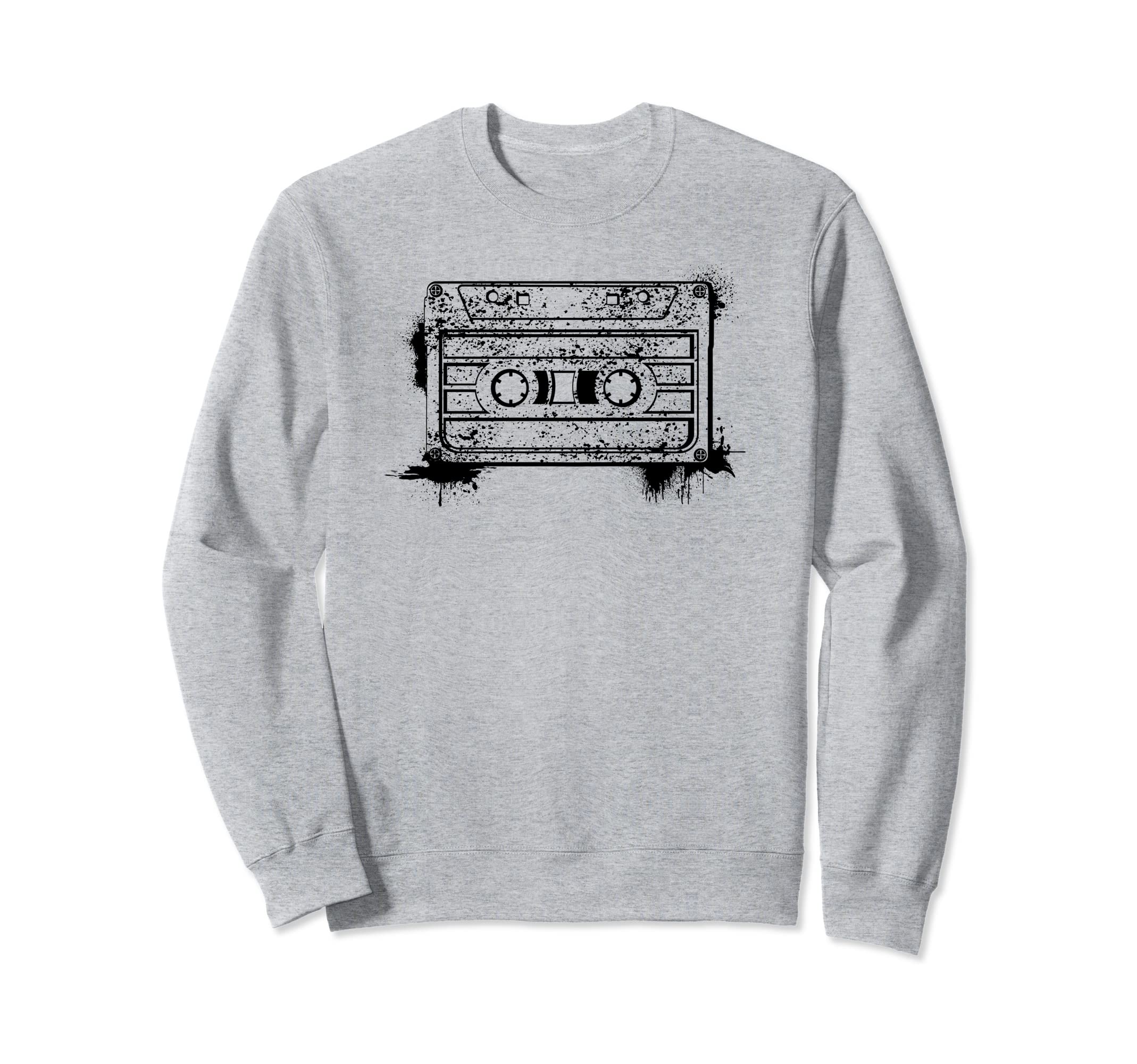 Cassette Tape Black And White Sweatshirt - Streetwear Style for Adults - T-Shirt, Sweatshirt, Hoodie