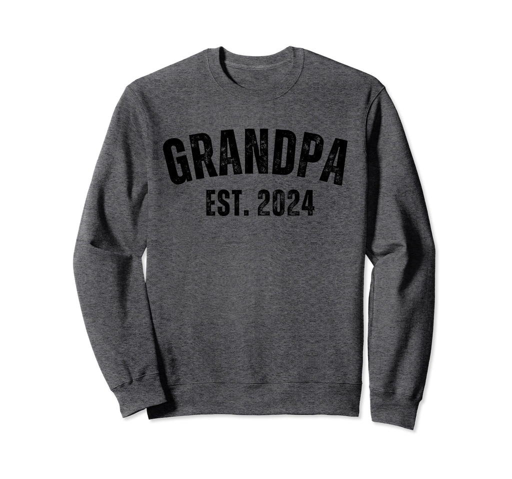 Grandpa Est 2024 Distressed Sweatshirt - Aesthetic Graphic Unisex - T-Shirt, Sweatshirt, Hoodie