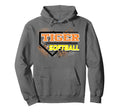 Tiger Softball Mom Home Plate Hoodie - Casual Everyday Wear for Adults - T-Shirt, Sweatshirt, Hoodie
