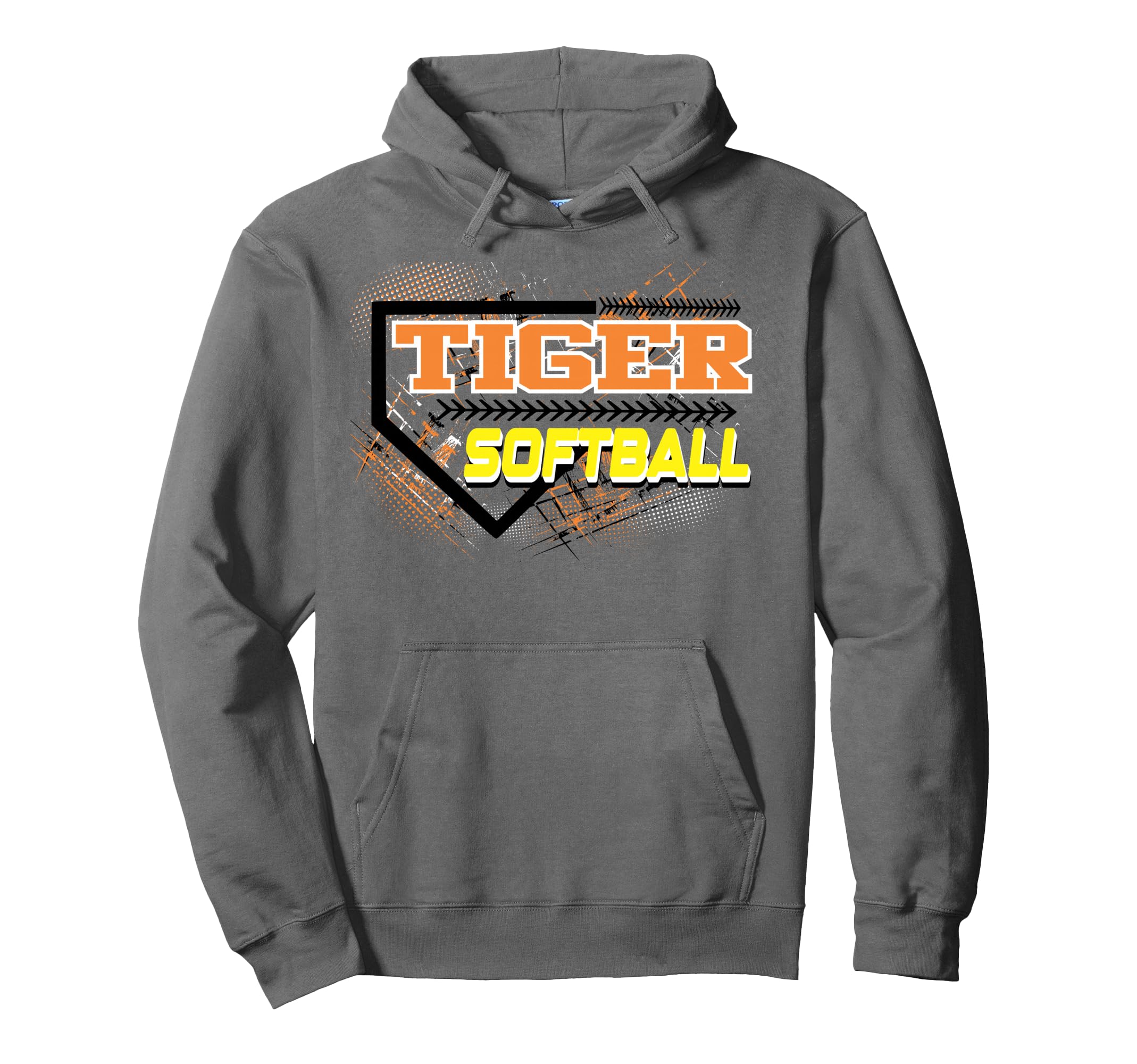 Tiger Softball Mom Home Plate Hoodie - Casual Everyday Wear for Adults - T-Shirt, Sweatshirt, Hoodie