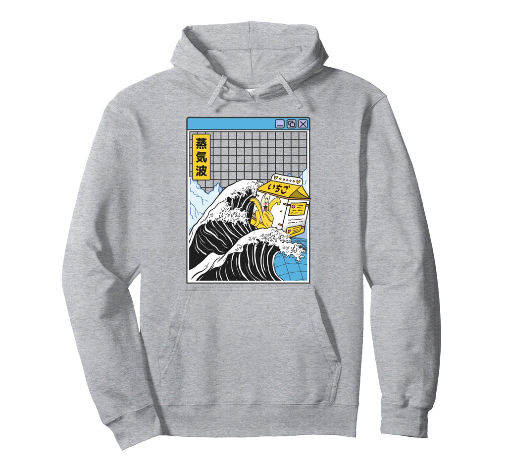Banana Milk Kanagawa Wave Digital Hoodie - Minimalist Print Men Women - T-Shirt, Sweatshirt, Hoodie