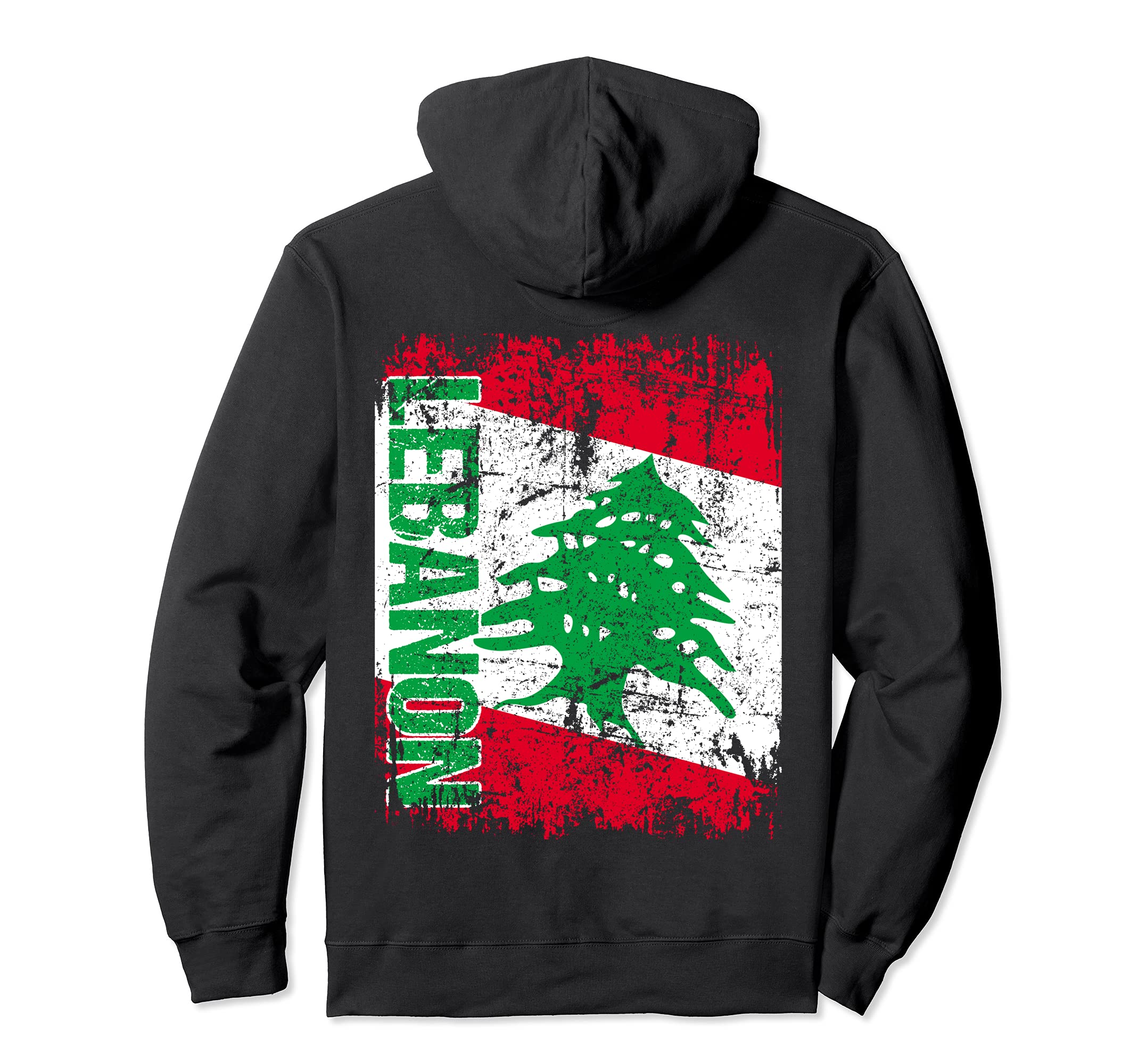 Lebanon Flag Distressed Lebanon Hoodie - Minimalist Print Unisex - T-Shirt, Sweatshirt, Hoodie