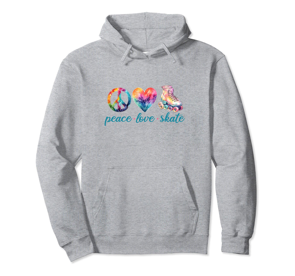 Peace Love Skate Roller Skates 70S Hoodie - Fun Novelty Design for Adults - T-Shirt, Sweatshirt, Hoodie